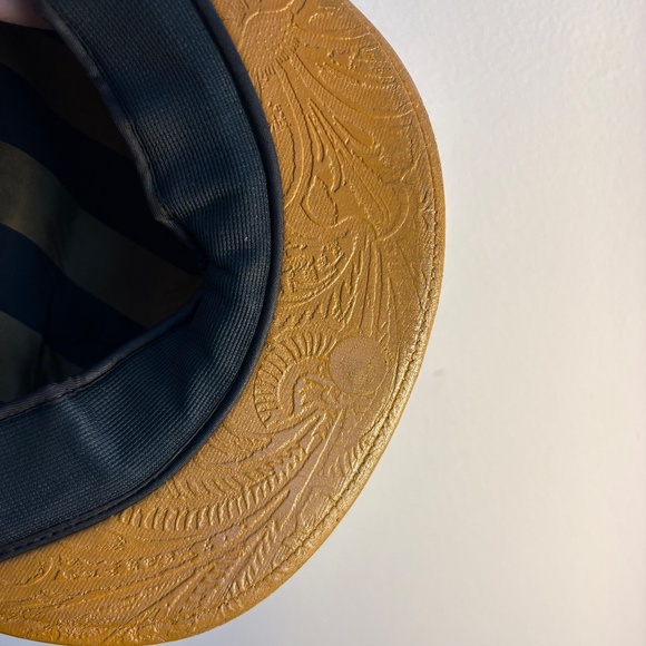 Vintage Denim Workwear Cap w/ Leather Brim 1970s Americana  Unisex main image 6